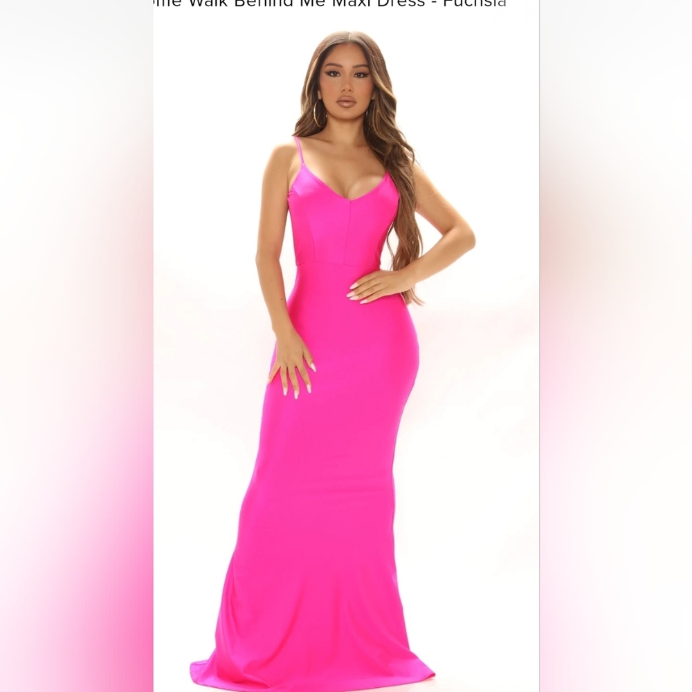 Hot pink formal body hugging  dress/ gown